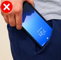 Wrong: screen facing out, upside down