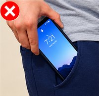 Wrong: screen facing out